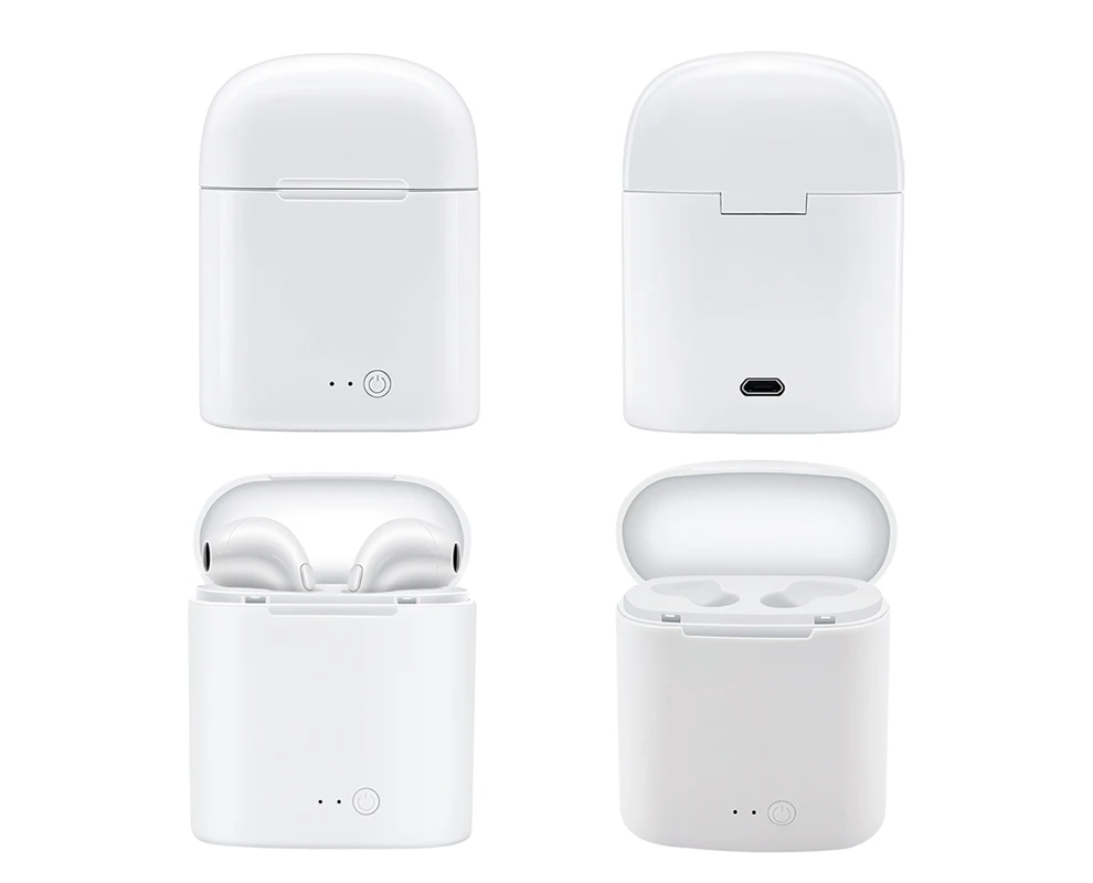 

ABAY In-Ear Earphones Bluetooth I7 TWS 4.2 Double Ear Side Headsets Stereo Music Charger for iPhone 6 7 8 Plus X Samsung S8 MI