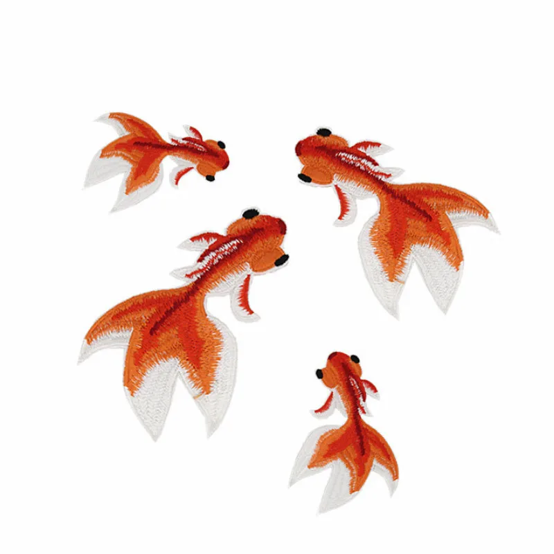 

20 Pcs/lot Most Free Shipping Embroidery Cloth Stickers Goldfish Embroidery Sewing Accessories Adhesive Tape Whloesale