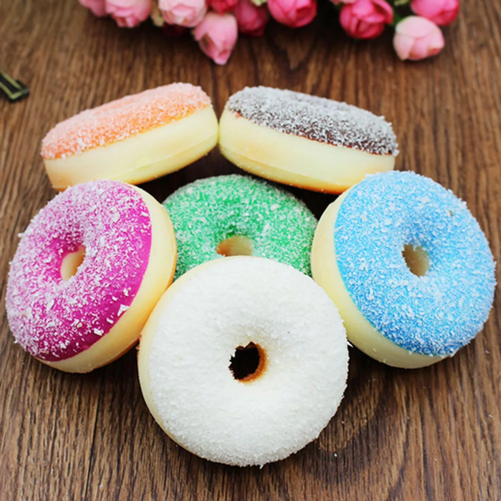 

Doughnut Squishy Doughnut Bread Squeeze Stress Reliever Decor Phone Strap Scented Slow Rising Antistress Decompression