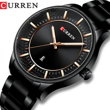 CURREN Top Brand Man Watches Clock Man Fashion Quartz Watches Men Business Steel Wristwatch with Date Classic Black Male