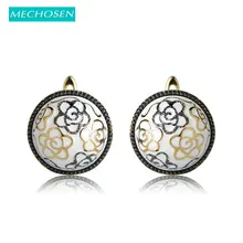 MECHOSEN, модные эмалированные серьги-гвоздики в виде цветка розы для женщин и девочек, золотой цвет, медные серьги Brincos, английские серьги с замком, Bijuterias