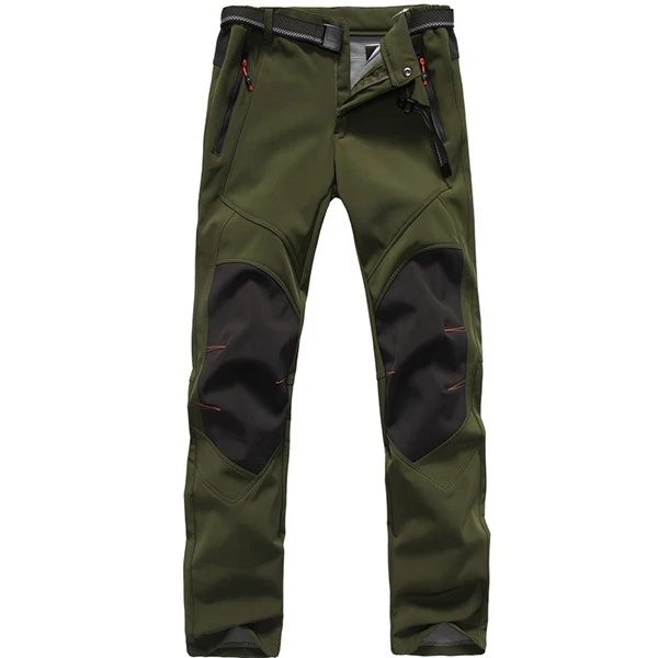 Мужские зимние брюки, водонепроницаемые лыжные брюки, Толстые Теплые Мягкие штаны, уличные, для кемпинга, катания на лыжах, сноуборде, спорта, ветрозащитные брюки - Цвет: Army green