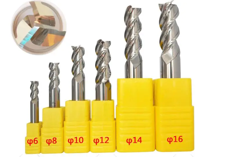 

3pcs 8mm hrc55 d8*20C*8D*60L 3Flutes excellet finish end mill for Aluminum Spiral Bit Milling Tools Carbide CNC End mill