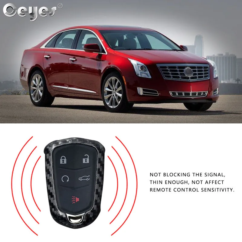 Car carbon fiber key cover for CADILLAC (4)