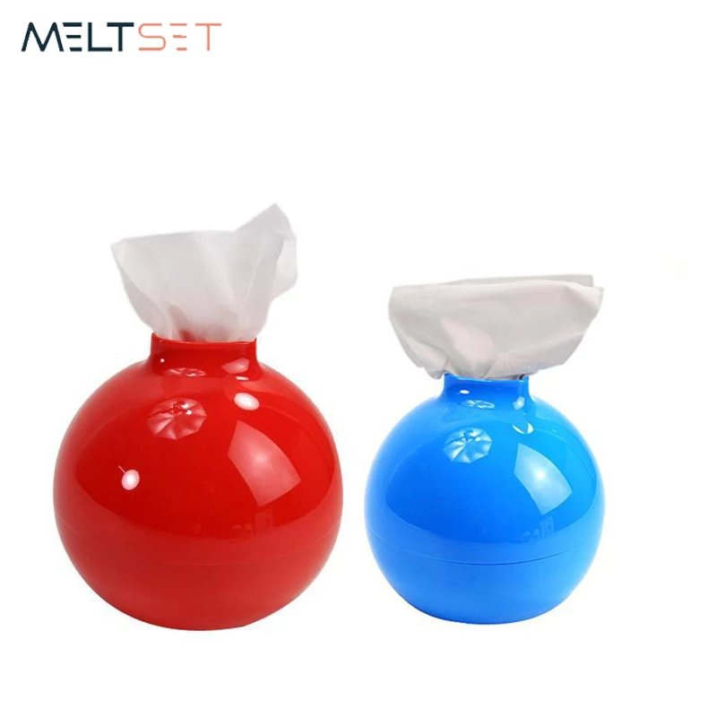 

7 Colors New Design Round Removable Tissue Storage Box Creative Car Napkin Organizer Bomb Shaped Box Home Office Storage Case