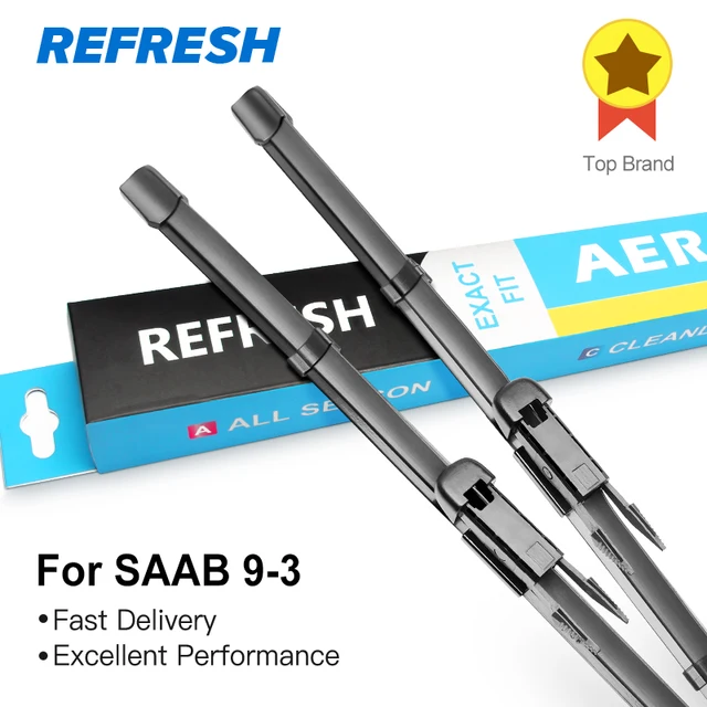 REFRESH Wiper Blades for SAAB 9 3 Mk3 Fit Pinch Tab Arms Model Year From 1998 to 2012-in 2007 Saab 9 3 Wiper Blade Size