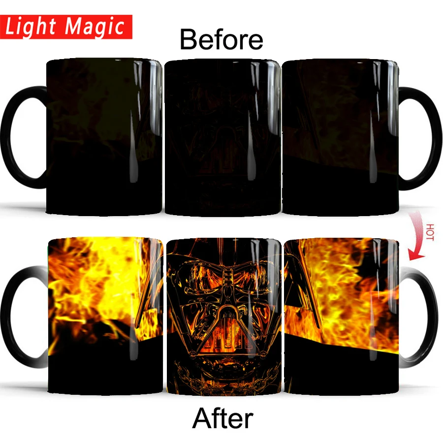 Star wars mugs star wars gifts cups Darth Vader mugs morphing heat reveal coffee mug heat changing color magic tea cups