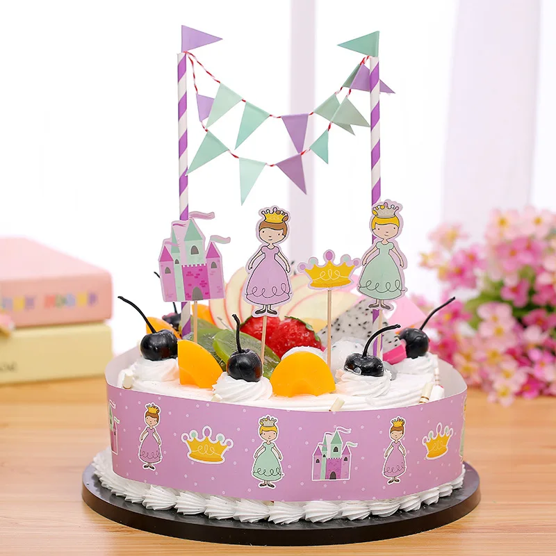 Free Shipping Princess Birthday Cake Topper Birthday Party Decorations Kids Birthday Party ...