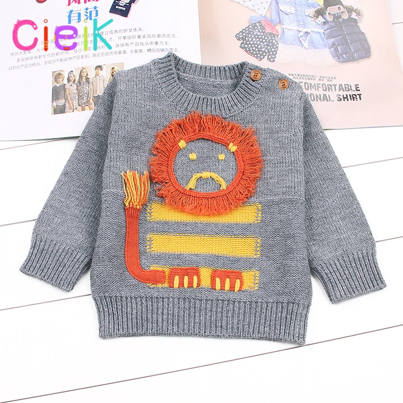 CieiK Knitted Baby Sweater Cartoon Lion Girl Winter Photography Clothes Spring Newborn Boys Kleding Cardigan Child meisje Kids  (22)