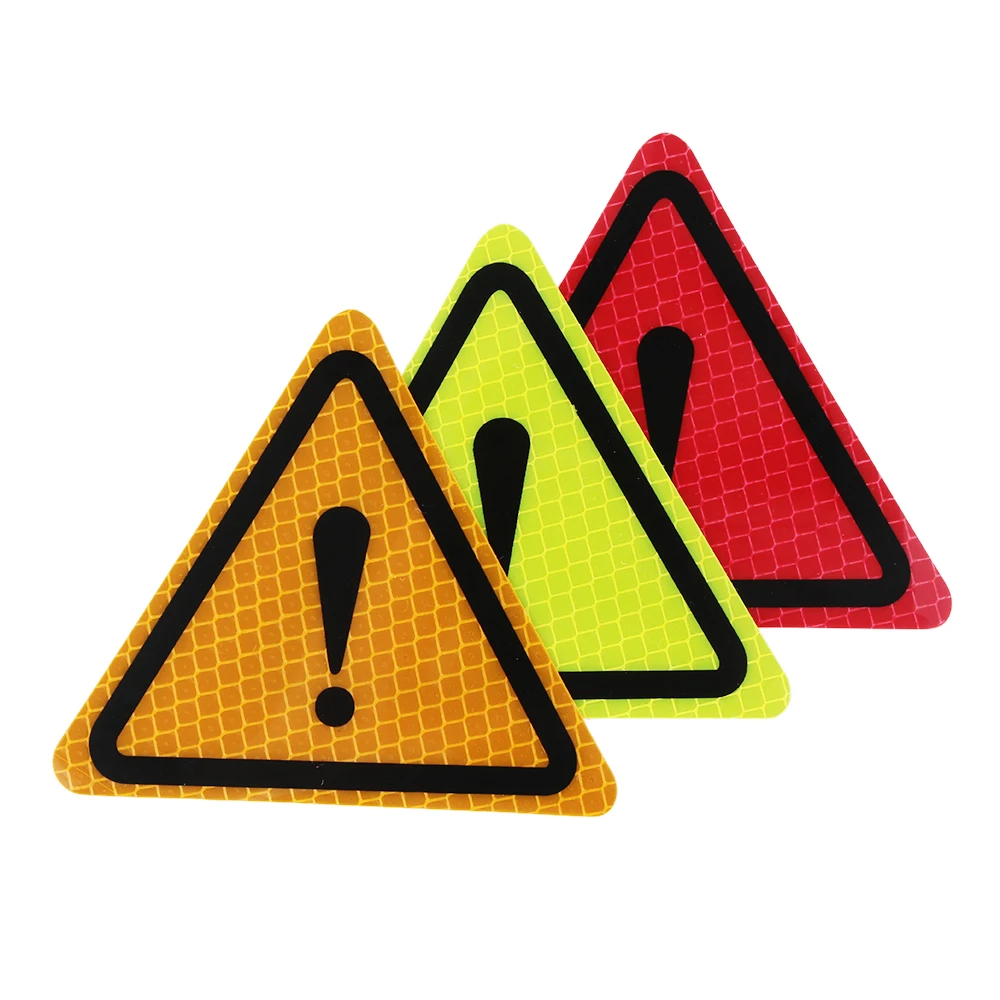 

Universal Reflective Stickers Car Bodywork Decorative Paster Motorcycle Triangle Warning Label DIY Reflective Warning Sticker