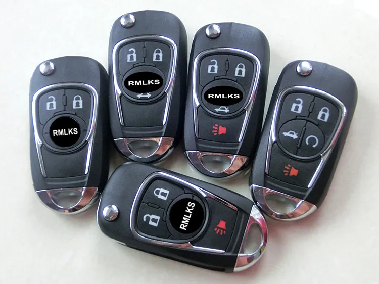 

RMLKS Folding Flip Remote Key Shell Fit For Camaro Cruze Sonic Malibu Uncut HU100 Blade Button Smart Key Fob