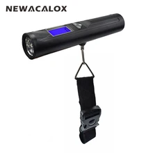 NEWACALOX 50kg x 10g LCD Digital Travel Weight Electronic Fishing Luggage Scale Weighing Hanging Scale with Flash Light