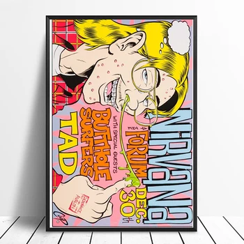 

Nirvana - Poster For Nirvana At The Forum Concert Poster (1993)Very Rare Kurt Kobain Home Decor Wall Decor Wall Art Canvas Print