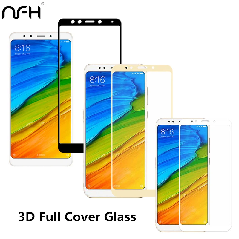 

NFH Full Screen Protective Tempered Glass For Xiaomi Redmi 5 Redmi 5 Plus 9H Protector Film For Redmi 5 Plus glass Full cover