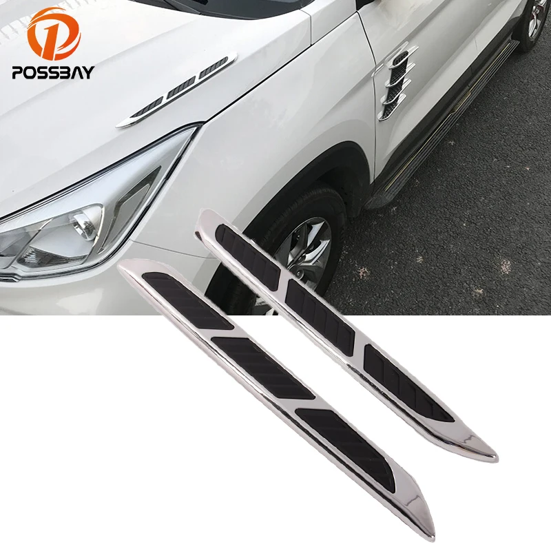 

POSSBAY Car Styling Air Intake Flow Vent Car Stickers Automobile Intake Turbo Bonnet Vent Grille Decal Auto Side Decoration