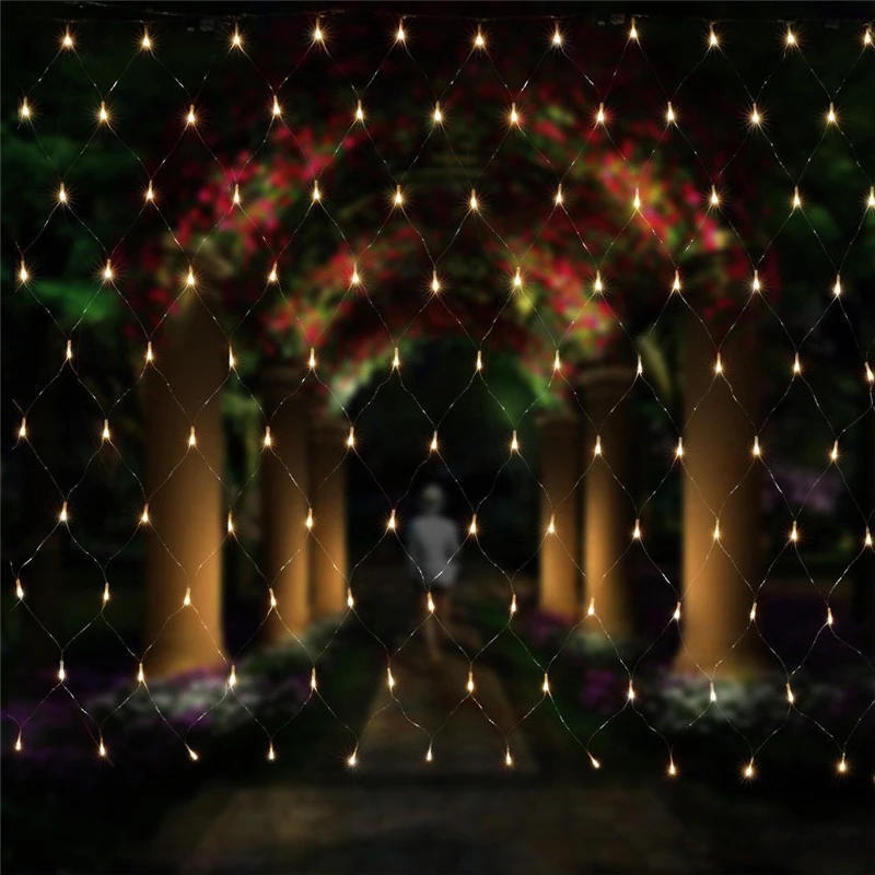 String-Lights-2M-x-3M-200LEDs-Net-Mesh-Fairy-Twinkle-flash-lamp-Home-Garden-Christmas-Wedding