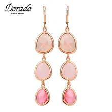 Длинные серьги из смолы в виде капли воды для женщин девушек золотого цвета, Женские Висячие серьги из сплава, модные украшения для ушей, серьги