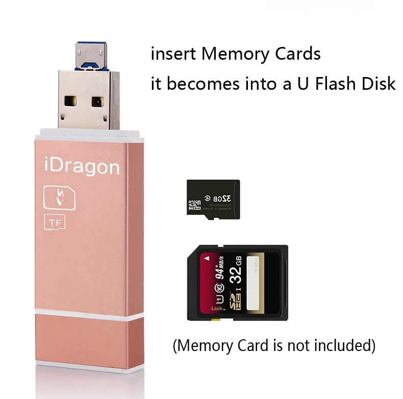 3в1 кардридер Micro SD SDHC TF Micro USB карта для iPhone xs max xr 6 7 8 для ipad/samsung/htc Android OTG phone Cardreader