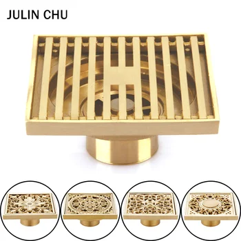 

Bathroom Shower Floor Drain Strainer Gold Luxury WC 10*10cm Double Washing Machine Floor Draisn Hair Stopper for Kitchen Toilet