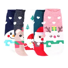 5 пар Рождество Санта Клаус носки Для женщин Хлопок Забавный Лось зимние носки Meias C Книги по искусству Ун олень снег милые Креативные носки подарок на год