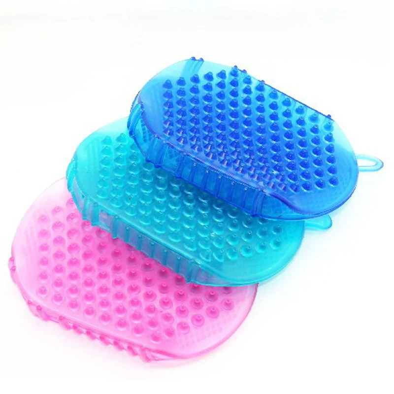 Soft Silicone Exfoliating Brush Back Bath Shower Gloves Massage Scrub