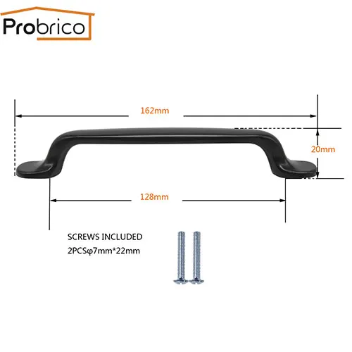 PD8788BK128 Probrico черный цвет, для шкафов ручки из цинкового сплава, цинковый сплав Кухня тянет Американский Стиль выдвижных ящиков ручки для мебели шкаф металлическая ручка - Цвет: PD8788BK128