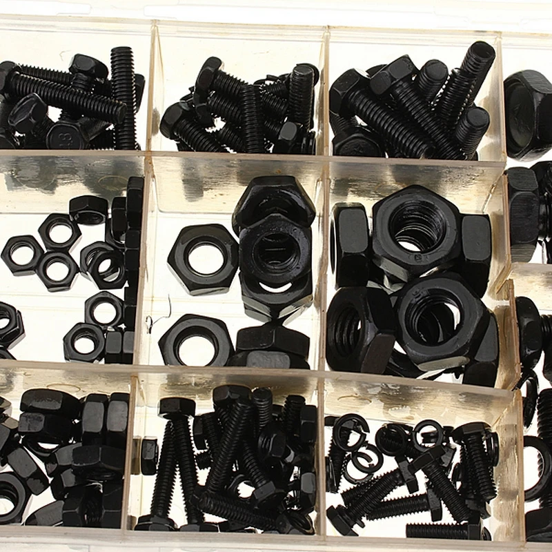 240Pcs High Quality Hex Head Nut And Bolt Kit With Storage Box Kit