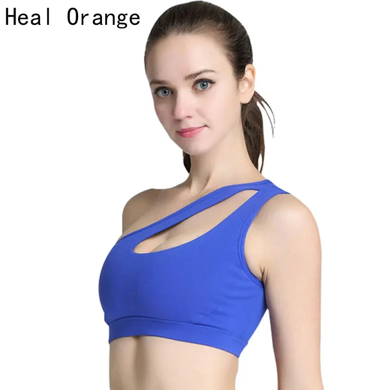 HEAL ORANGE Women Yoga Sport Bra Single Shoulder