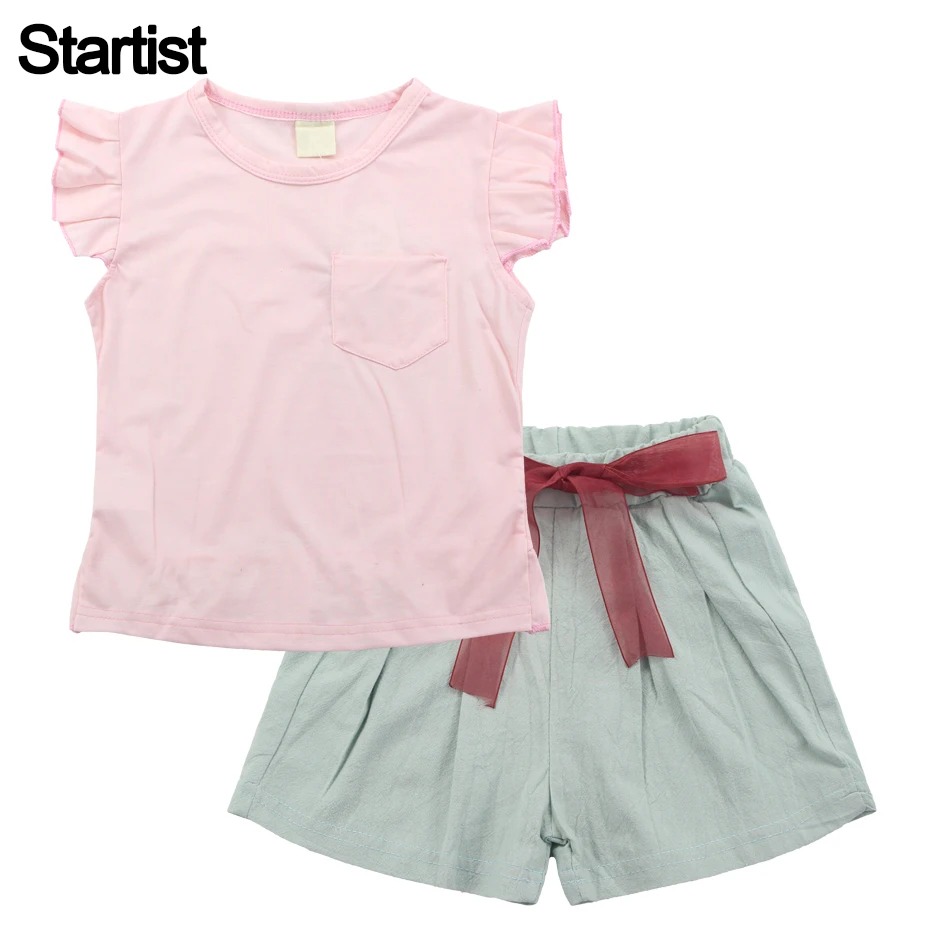 

Summer Clothes For Girls Solid Shirt + Pants 2PCS Girls Outfits 2019 Newest Children'S Kids Clothes 6 8 10 12 13 14 Year