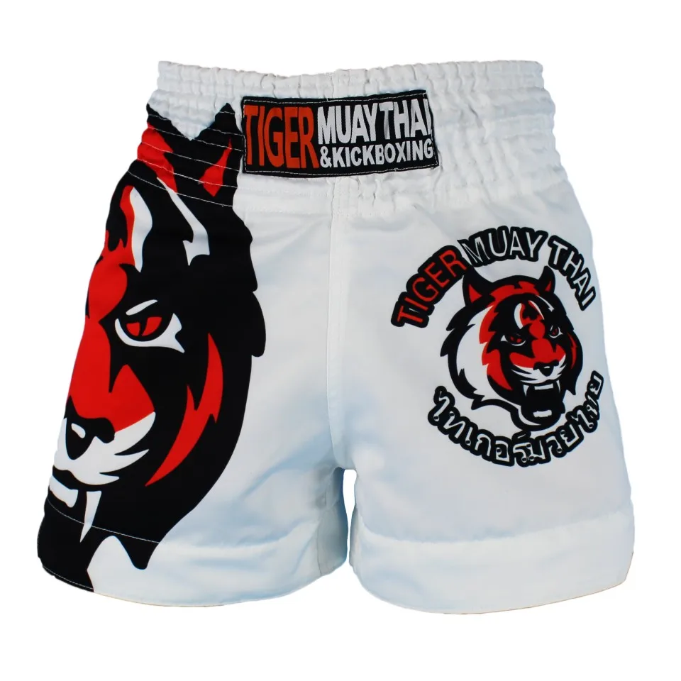 SUOTF MMA Boxing Sports Muay Thai White Tiger Boxing Shorts Contest