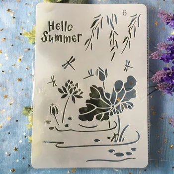 

1Pcs 26cm Hello Summer DIY Craft Layering Stencils Painting Scrapbooking Stamping Embossing Album Paper Card Template