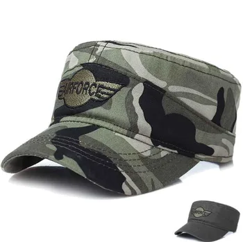 

1PC Sun Hat Cool Army Style Cap Brim 7cm Embroidered AirForce Kids Teens Baseball Hats Cap Adjustable Circumference 58cm