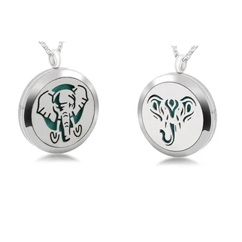 

Elephant Head Magnetic Perfume Lockets 30mm Aromatherapy Locket Pendant Essential Oil Diffuser Locket Necklace Jewelry