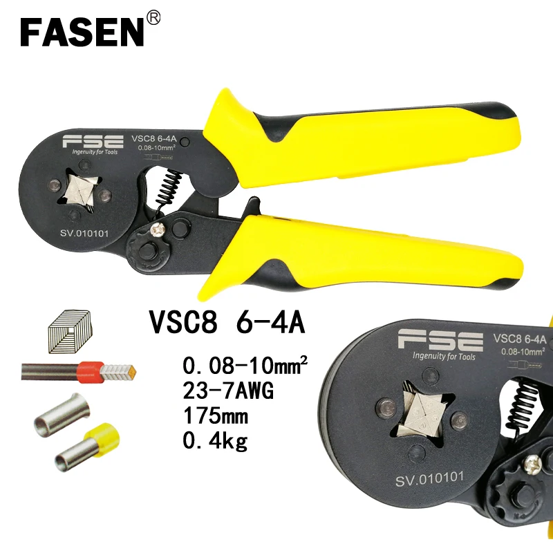 FASEN VSC8 6 4A обжимные плоскогубцы 0 08 10 мм2 23 7AWG для трубки тип иглы терминал