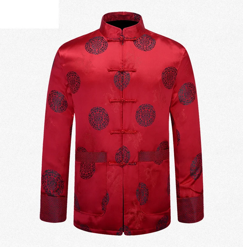 Red Chinese New Year Male Tang Suit Tops Apec Meeting Leader Jacket ...