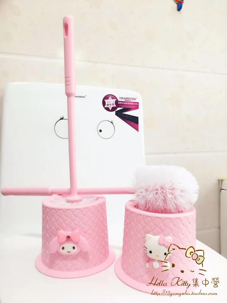 Hello kitty, мягкая туалетная чаша, щетки для чистки, креативные декоративные аксессуары для ванной комнаты, Набор держателей, аксессуары для ванной комнаты