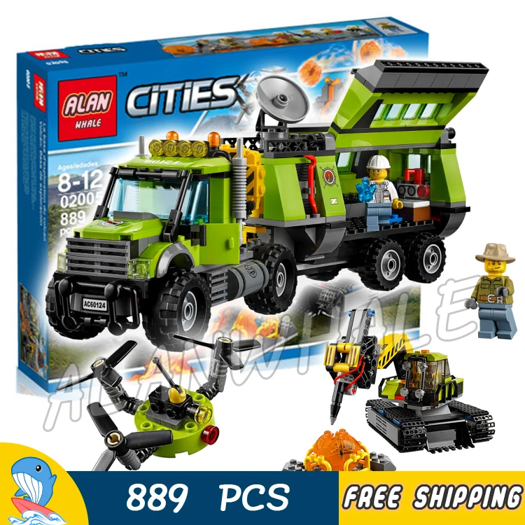 

860pcs City Volcano Exploration Mobile Base Mountain Geological Survey 10641 Model Building Blocks Toys Compatible With lago