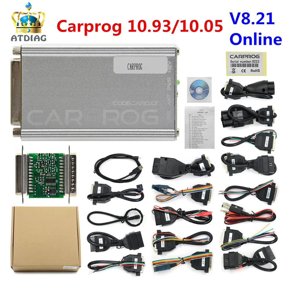 Carprog V10.93 V10.0.5 Основной блок 8 21 онлайн ECU чип для тюнинга автомобиля Prog V8.21 irbag