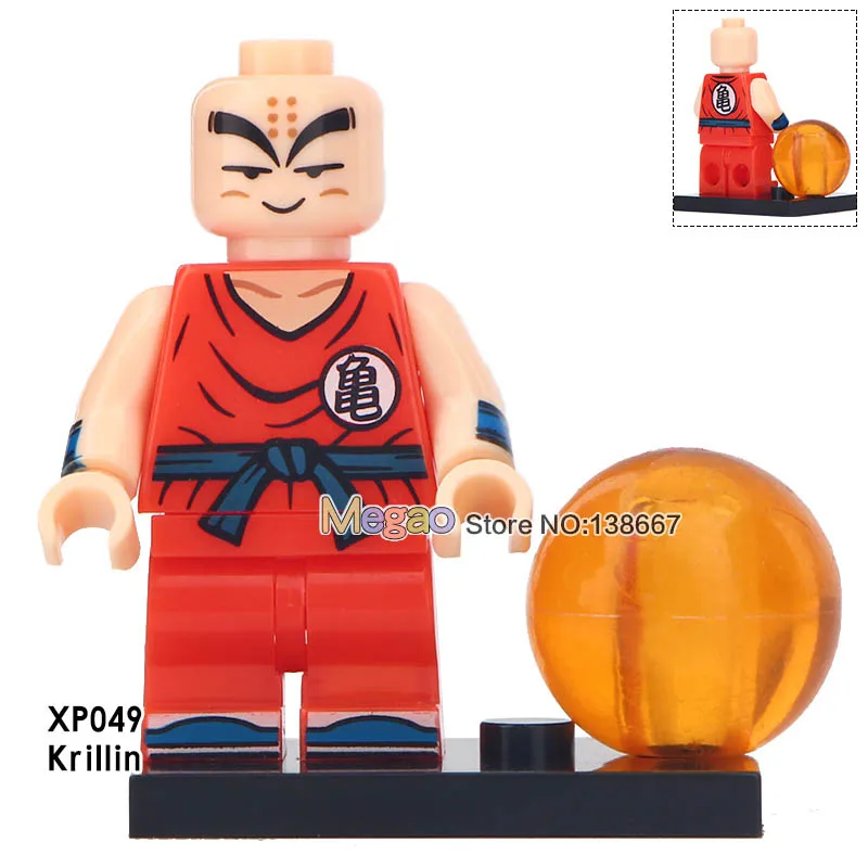 Серебристый 50 шт./лот Dragon Ball Гоку с различными костюмами Тянь Шинхан бурдак Android 17 Krillin строительные блоки детские игрушки - Цвет: Серебристый