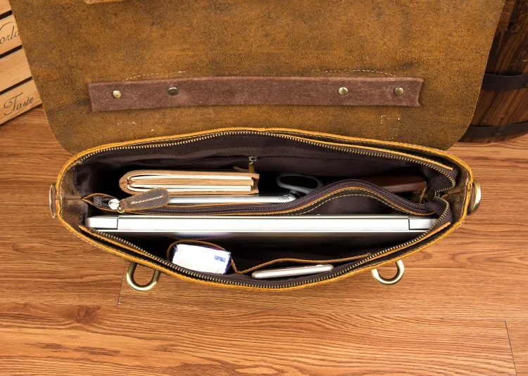 Для мужчин Crazy Horse из натуральной кожи сумки 14 дюймов ноутбук сумка на плечо сумка через плечо, ручная работа, сумка-портфель через плечо Портфолио X017
