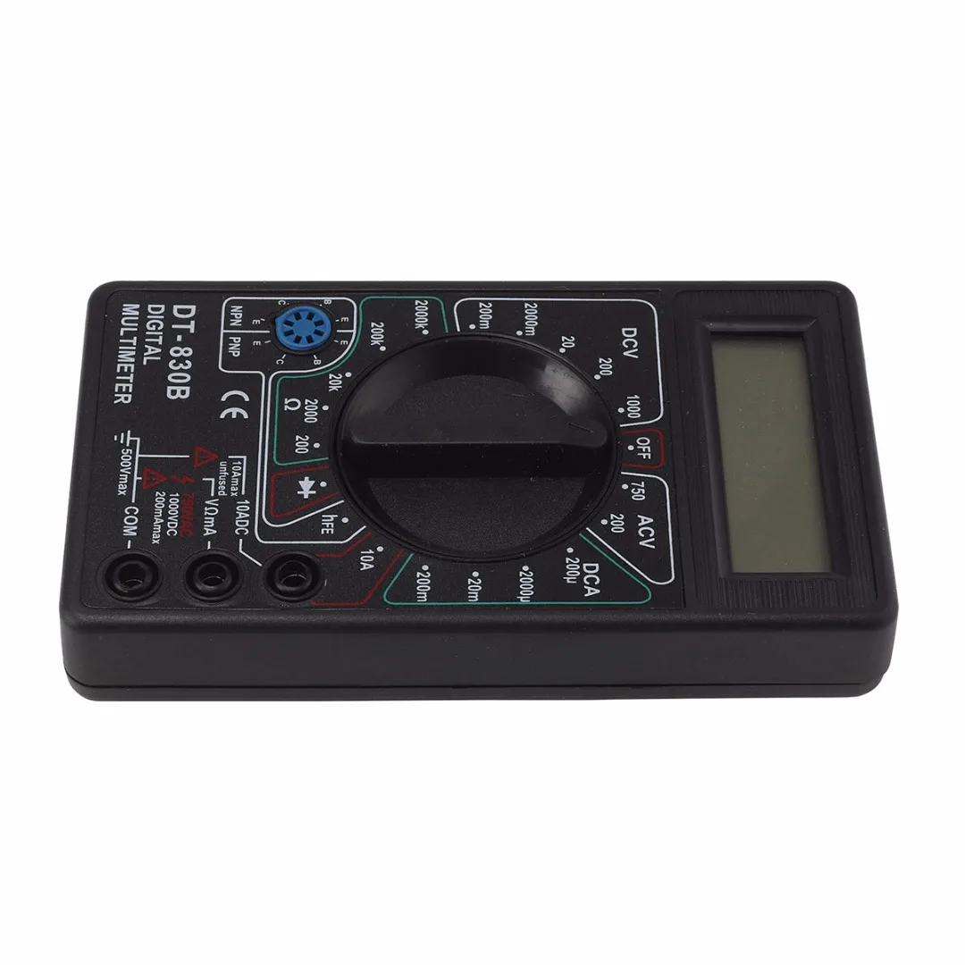 DT830B LCD Digital Multimeter AC DC Tester Analyzer Voltmeter Ammeter Ohmmeter With 2 Probes Measuring Tools
