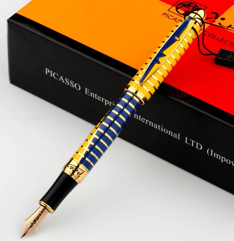 Перьевая ручка Picasso ps-81 ps-81 10k золотые перьевые ручки синий золотой серебряный черный пимио Вальс цветов