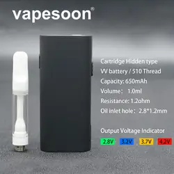 Vapesoon атомайзер для КБД комплект испаритель масла 650 мАч батарея с 1,0 мл керамический картридж портативный КБР комплект