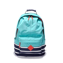 2017 de muy buen gusto bolsas escolares mochila para chicas adolescentes mochilas lindo de rayas de impresión mujeres mochila de nylon impermeable bolso Femenino