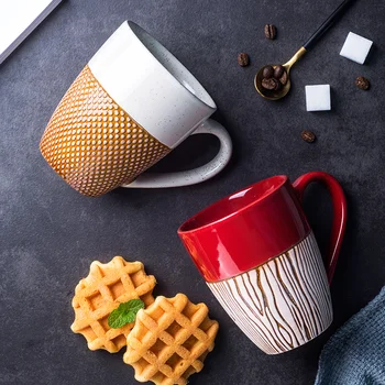 

Christmas Gift Provence Ceartive Handpainted ceramic mugs cups with handgrip milk mugs breakfast coffee mug cup drinkware 410ML