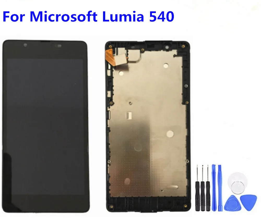 

5 inch Black LCD Display Touch Screen Digitizer Assembly With Frame Replacement Part For Microsoft Nokia Lumia 540