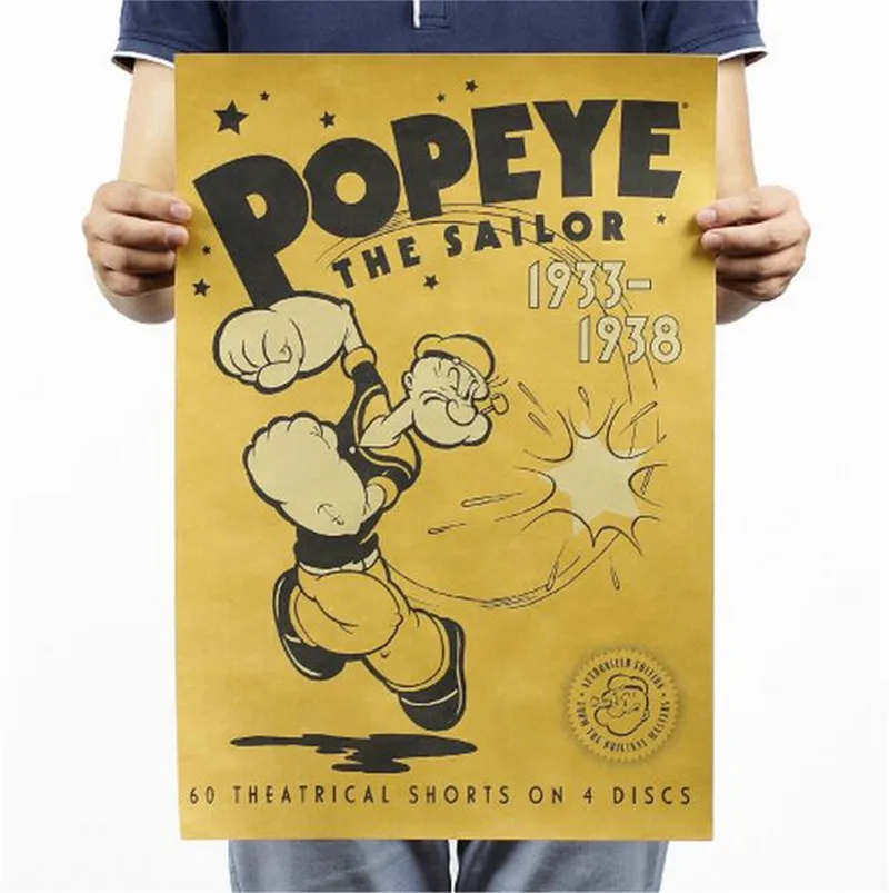 Винтажный Классический постер с персонажами мультфильмов Popeye The Sailor Comics детский