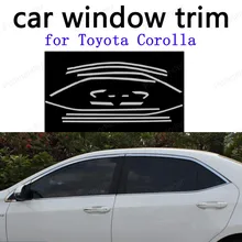 Car Exterior Accessories Decoration Strips Stainless Steel Window Trim for Toyota Corolla 2014 without column