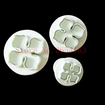 

3PCS Leaf shape Plastic Plunger Cutter Fondant Cake Mold Cupcake Cookie Pastry Chocolate Biscuit Decoration Baking Tool FQ2020