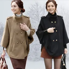 new arrival autumn winter women woolen Cloak Jacket fashion brand Double Breasted shawl cape coat
